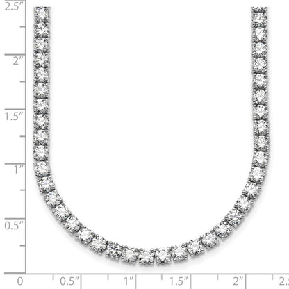 14k White Gold 30 1/2 carat Lab Grown Diamond VS+ F+ Complete Round 20 inch Straight Tennis Necklace