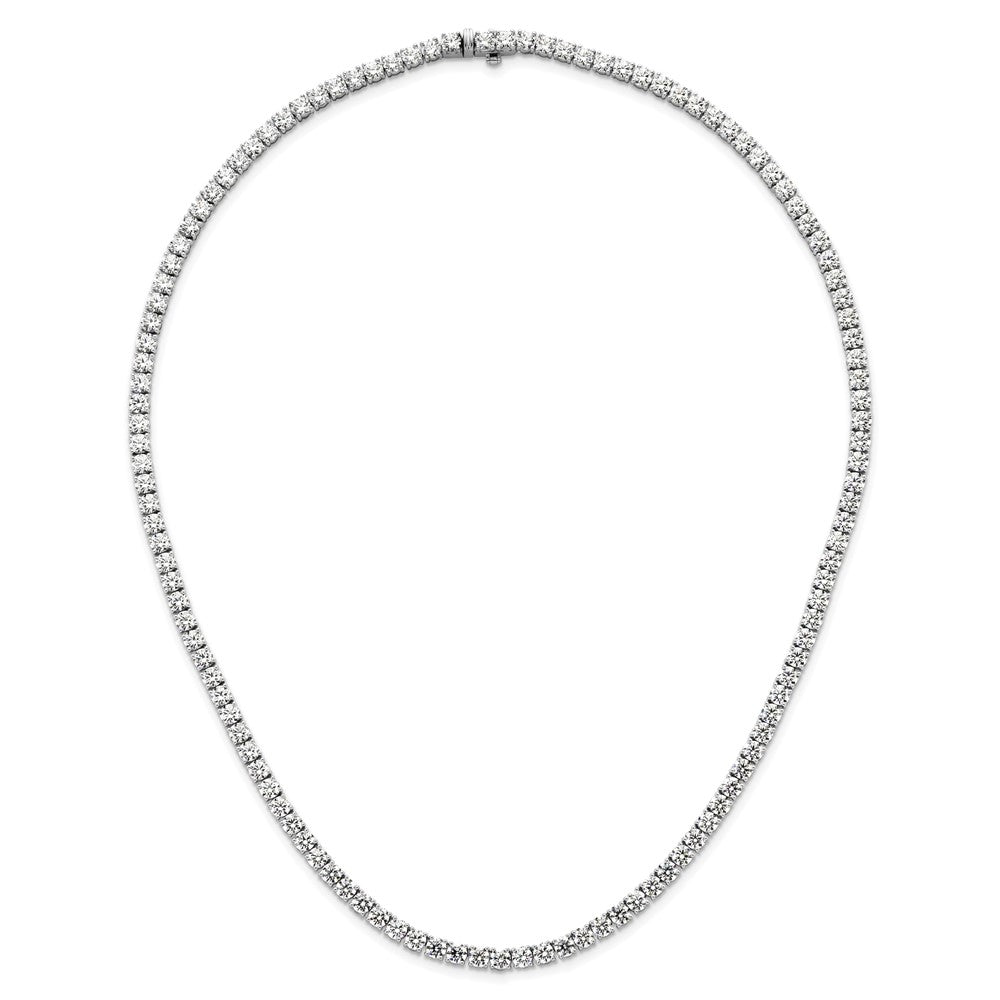 14k White Gold 30 1/2 carat Lab Grown Diamond VS/SI+ G+ Complete Round 20 inch Straight Tennis Necklace