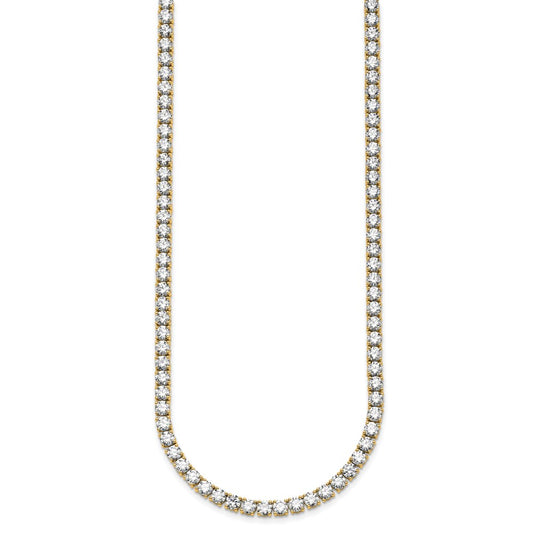 14k 30 1/2 carat Lab Grown Diamond VS+ F+ Complete Round 20 inch Straight Tennis Necklace