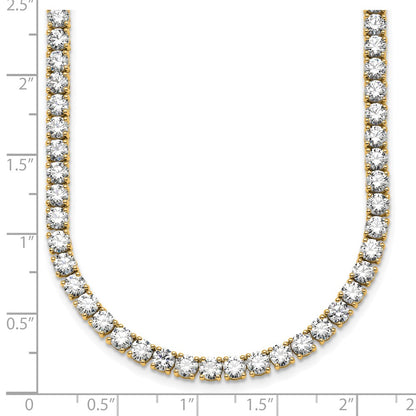 14k 30 1/2 carat Lab Grown Diamond VS/SI+ G+ Complete Round 20 inch Straight Tennis Necklace