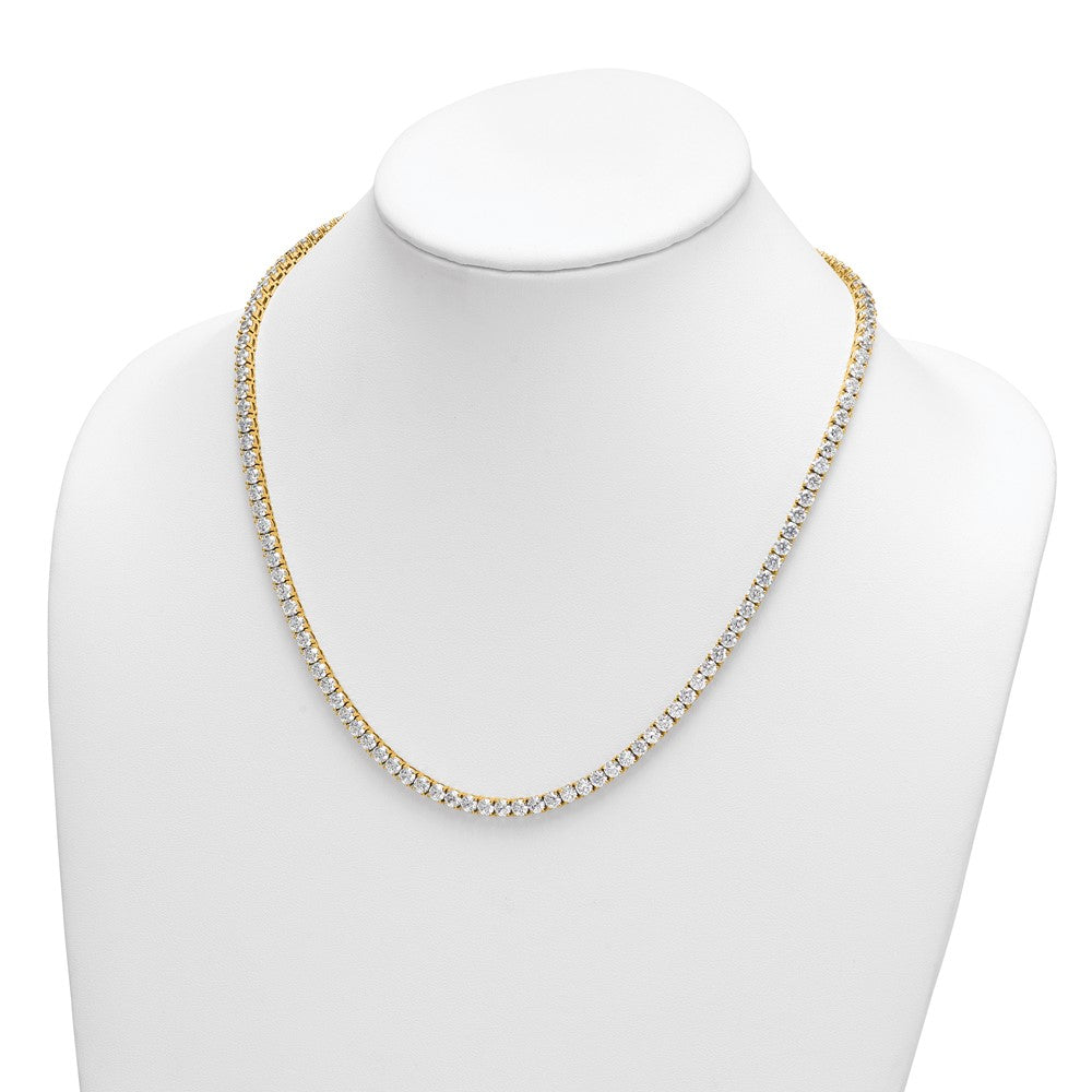 14k 30 1/2 carat Lab Grown Diamond VS+ F+ Complete Round 20 inch Straight Tennis Necklace