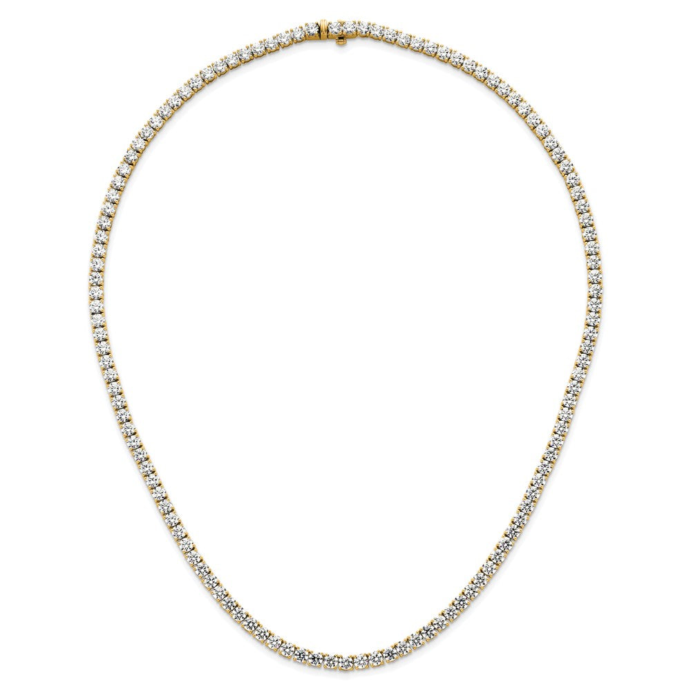 14k 30 1/2 carat Lab Grown Diamond VS+ F+ Complete Round 20 inch Straight Tennis Necklace