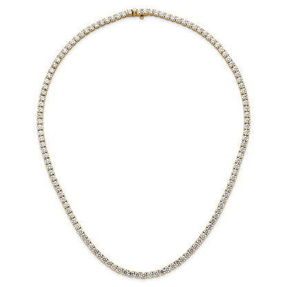 14k 30 1/2 carat Lab Grown Diamond VS+ F+ Complete Round 20 inch Straight Tennis Necklace