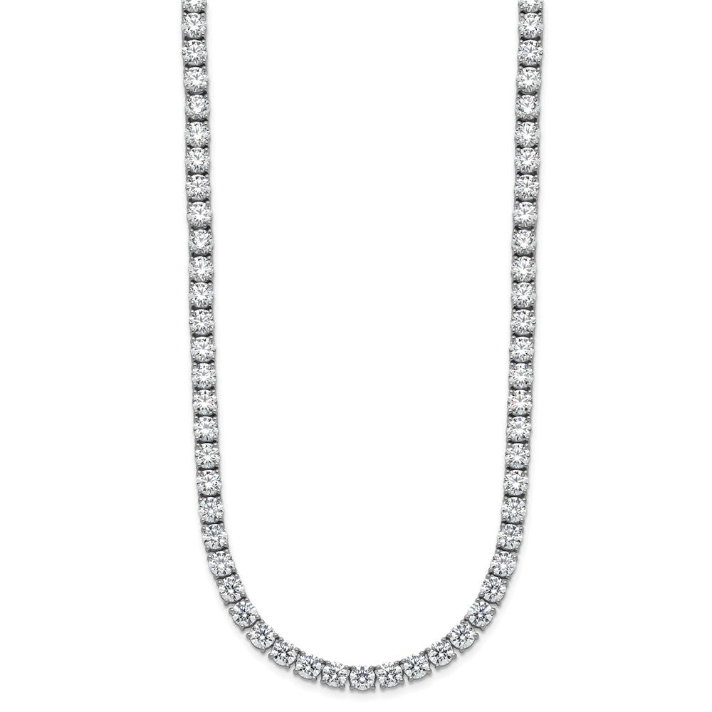 14k White Gold 36 1/20 carat Lab Grown Diamond VS+ F+ Complete Round 20 inch Straight Tennis Necklace