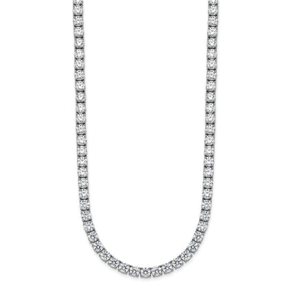14k White Gold 36 1/20 carat Lab Grown Diamond VS+ F+ Complete Round 20 inch Straight Tennis Necklace