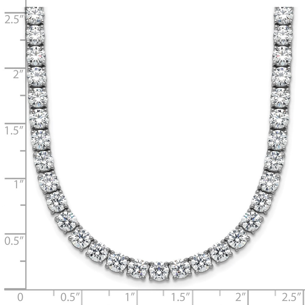 14k White Gold 36 1/20 carat Lab Grown Diamond VS+ F+ Complete Round 20 inch Straight Tennis Necklace