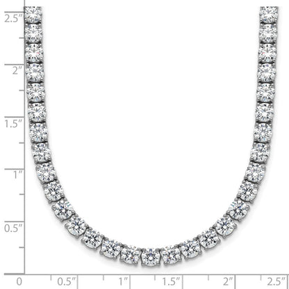14k White Gold 36 1/20 carat Lab Grown Diamond VS+ F+ Complete Round 20 inch Straight Tennis Necklace