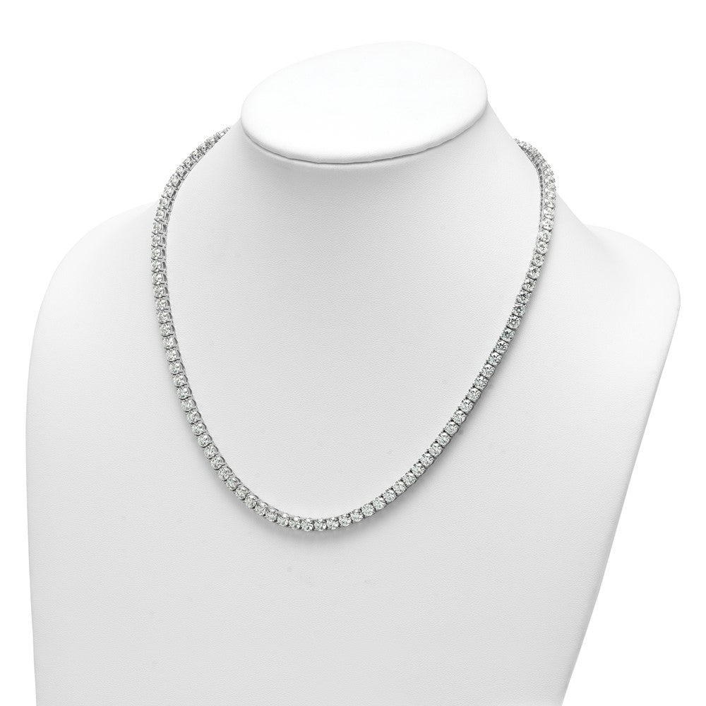 14k White Gold 36 1/20 carat Lab Grown Diamond VS+ F+ Complete Round 20 inch Straight Tennis Necklace