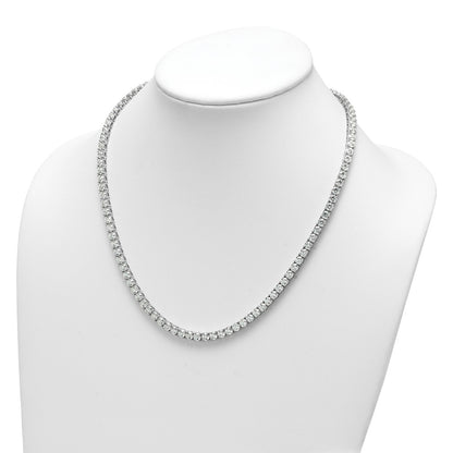 14k White Gold 36 1/20 carat Lab Grown Diamond VS+ F+ Complete Round 20 inch Straight Tennis Necklace