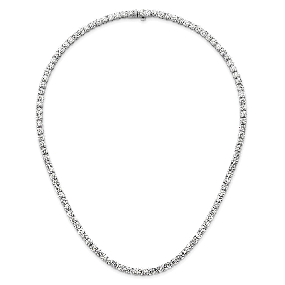 14k White Gold 36 1/20 carat Lab Grown Diamond VS+ F+ Complete Round 20 inch Straight Tennis Necklace