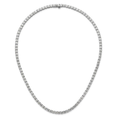 14k White Gold 36 1/20 carat Lab Grown Diamond VS+ F+ Complete Round 20 inch Straight Tennis Necklace