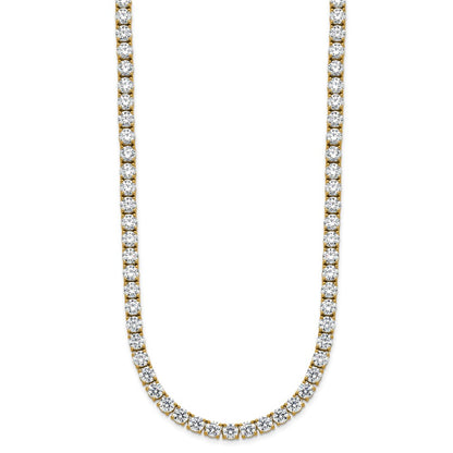 14k 36 1/20 carat Lab Grown Diamond VS+ F+ Complete Round 20 inch Straight Tennis Necklace
