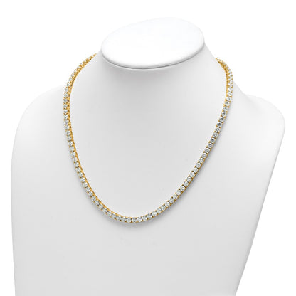 14k 36 1/20 carat Lab Grown Diamond VS+ F+ Complete Round 20 inch Straight Tennis Necklace