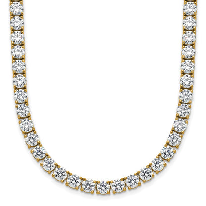 14k 36 1/20 carat Lab Grown Diamond VS+ F+ Complete Round 20 inch Straight Tennis Necklace