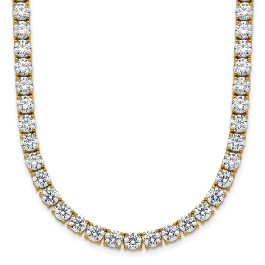 14k 36 1/20 carat Lab Grown Diamond VS+ F+ Complete Round 20 inch Straight Tennis Necklace