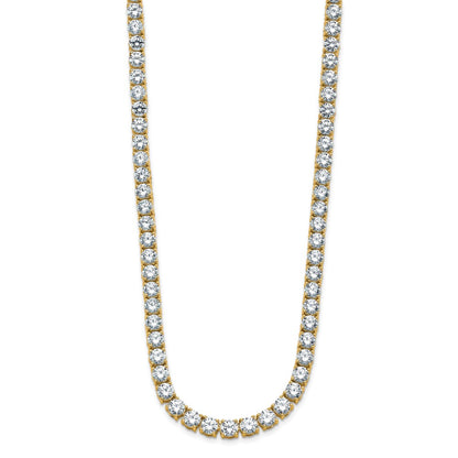 14k 38 1/10 carat Lab Grown Diamond VS+ F+ Complete Round 20 inch Straight Tennis Necklace