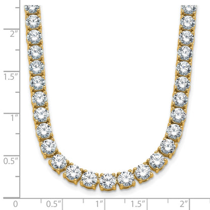 14k 38 1/10 carat Lab Grown Diamond VS+ F+ Complete Round 20 inch Straight Tennis Necklace