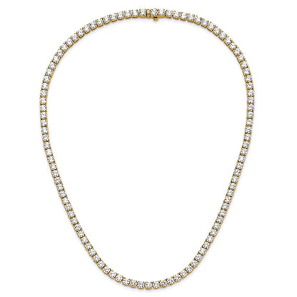 14k 38 1/10 carat Lab Grown Diamond VS+ F+ Complete Round 20 inch Straight Tennis Necklace