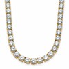 14k 38 1/10 carat Lab Grown Diamond VS+ F+ Complete Round 20 inch Straight Tennis Necklace