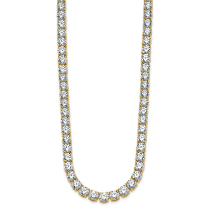 14k 49 carat Lab Grown Diamond VS+ F+ Complete Round 20 inch Straight Tennis Necklace