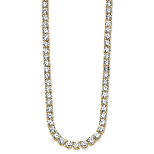 14k 49 carat Lab Grown Diamond VS+ F+ Complete Round 20 inch Straight Tennis Necklace