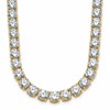 14k 49 carat Lab Grown Diamond VS+ F+ Complete Round 20 inch Straight Tennis Necklace