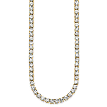 14k 62 1/4 carat Lab Grown Diamond VS+ F+ Complete Round 20 inch Straight Tennis Necklace