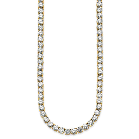14k 62 1/4 carat Lab Grown Diamond VS+ F+ Complete Round 20 inch Straight Tennis Necklace
