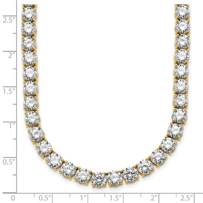 14k 62 1/4 carat Lab Grown Diamond VS+ F+ Complete Round 20 inch Straight Tennis Necklace