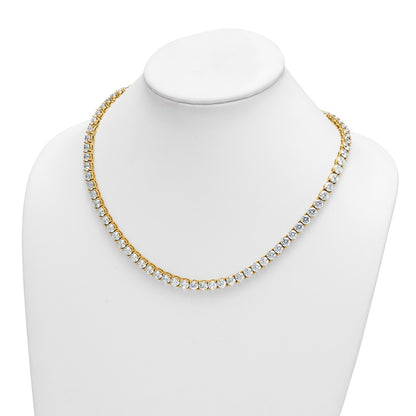 14k 62 1/4 carat Lab Grown Diamond VS+ F+ Complete Round 20 inch Straight Tennis Necklace