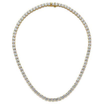 14k 62 1/4 carat Lab Grown Diamond VS+ F+ Complete Round 20 inch Straight Tennis Necklace