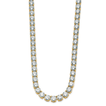 14k 74 carat Lab Grown Diamond VS+ F+ Complete Round 20 inch Straight Tennis Necklace