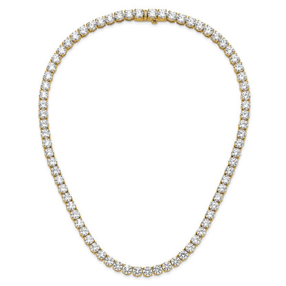 14k 74 carat Lab Grown Diamond VS+ F+ Complete Round 20 inch Straight Tennis Necklace