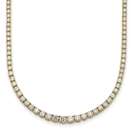 14k 5 3/8 carat Lab Grown Diamond VS/SI+ G+ Complete Round 18 inch Graduated Tennis Necklace