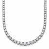 14k White Gold 9 7/8 carat Lab Grown Diamond VS/SI+ G+ Complete Round 18 inch Graduated Tennis Necklace