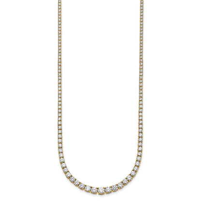 14k 9 7/8 carat Lab Grown Diamond VS+ F+ Complete Round 18 inch Graduated Tennis Necklace