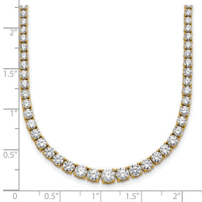 14k 9 7/8 carat Lab Grown Diamond VS+ F+ Complete Round 18 inch Graduated Tennis Necklace
