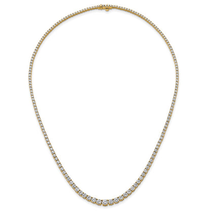 14k 9 7/8 carat Lab Grown Diamond VS+ F+ Complete Round 18 inch Graduated Tennis Necklace