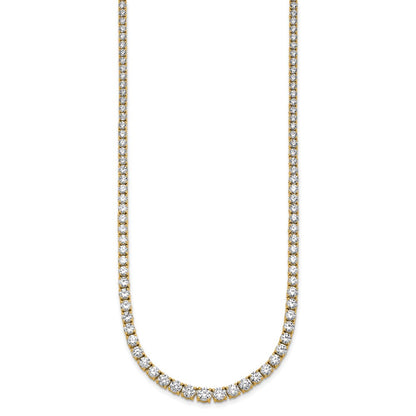 14k 14 1/2 carat Lab Grown Diamond VS+ F+ Complete Round 18 inch Graduated Tennis Necklace