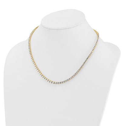 14k 14 1/2 carat Lab Grown Diamond VS+ F+ Complete Round 18 inch Graduated Tennis Necklace