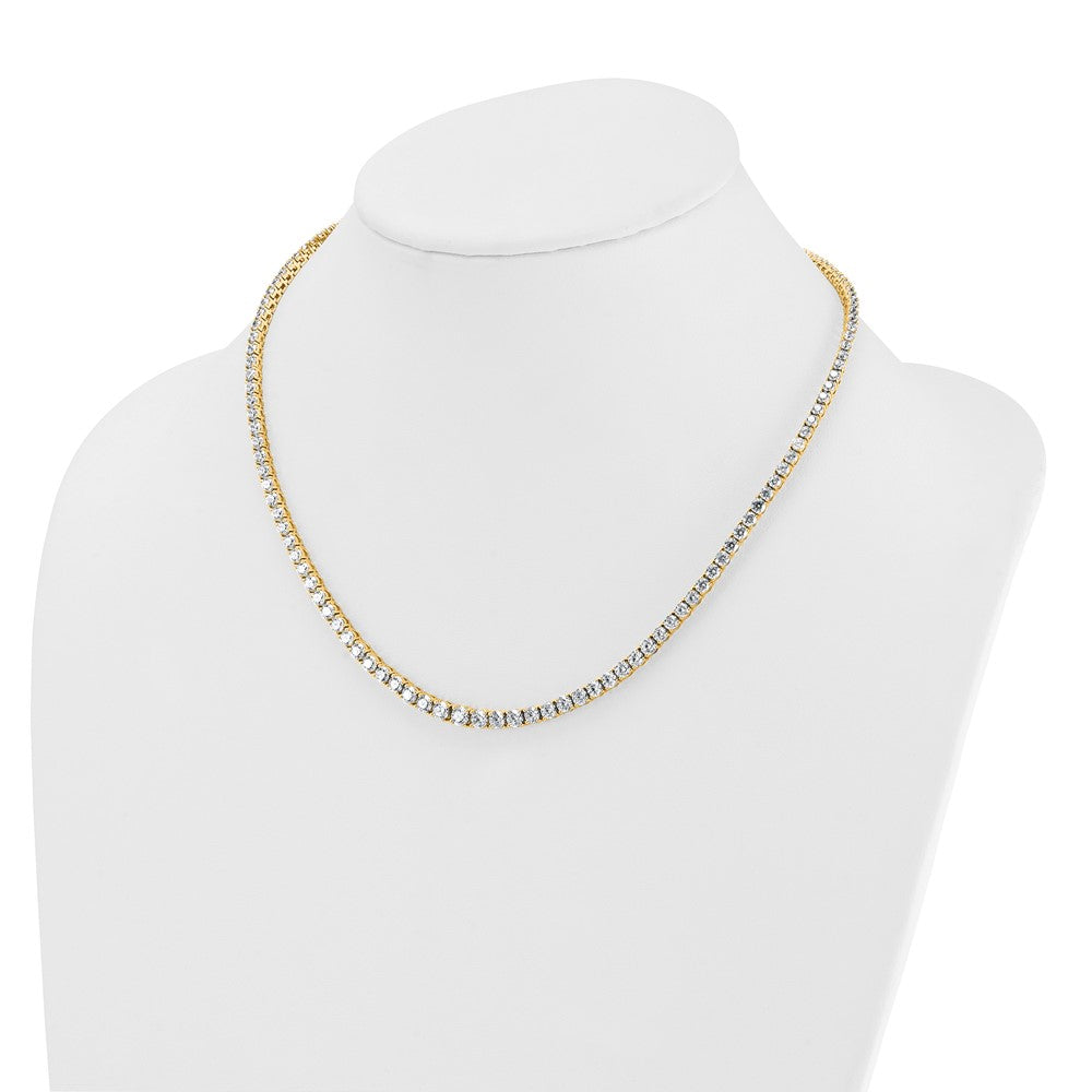 14k 14 1/2 carat Lab Grown Diamond VS/SI+ G+ Complete Round 18 inch Graduated Tennis Necklace