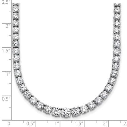 14k White Gold 18 7/8 carat Lab Grown Diamond VS+ F+ Complete Round 18 inch Graduated Tennis Necklace