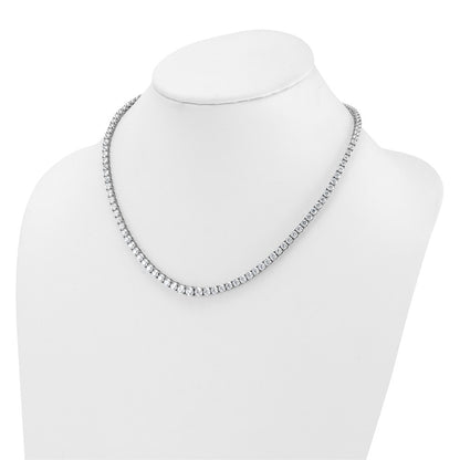 14k White Gold 18 7/8 carat Lab Grown Diamond VS/SI+ G+ Complete Round 18 inch Graduated Tennis Necklace