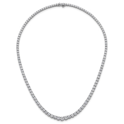 14k White Gold 18 7/8 carat Lab Grown Diamond VS+ F+ Complete Round 18 inch Graduated Tennis Necklace