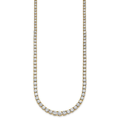 14k 18 7/8 carat Lab Grown Diamond VS+ F+ Complete Round 18 inch Graduated Tennis Necklace
