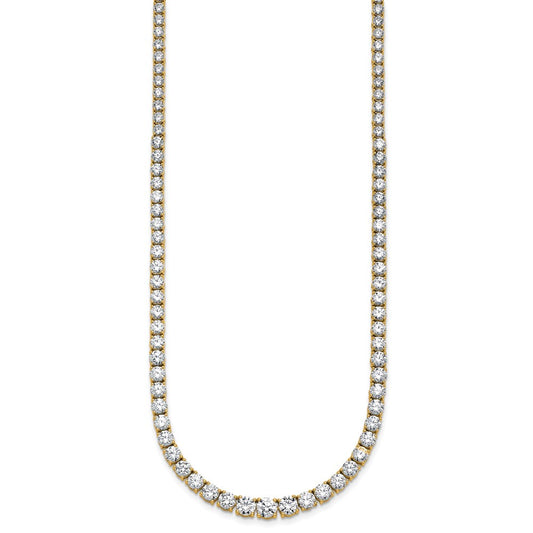 14k 18 7/8 carat Lab Grown Diamond VS/SI+ G+ Complete Round 18 inch Graduated Tennis Necklace