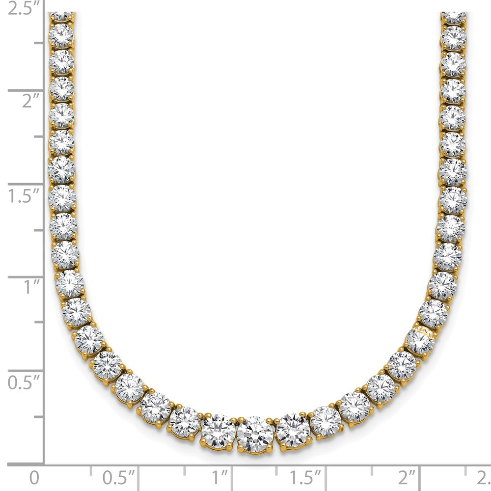 14k 18 7/8 carat Lab Grown Diamond VS/SI+ G+ Complete Round 18 inch Graduated Tennis Necklace