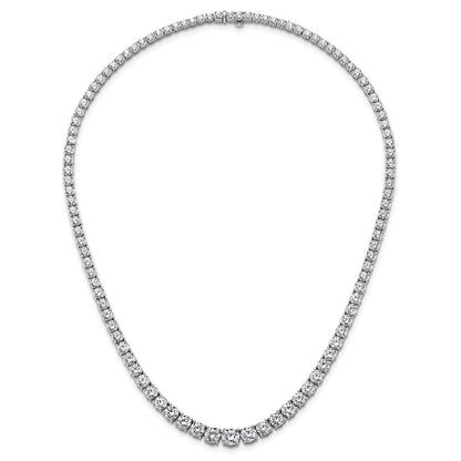14k White Gold 28 1/2 carat Lab Grown Diamond VS/SI+ G+ Complete Round 18 inch Graduated Tennis Necklace