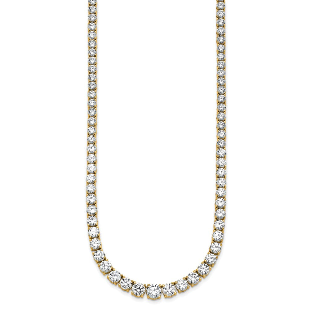 14k 28 1/2 carat Lab Grown Diamond VS/SI+ G+ Complete Round 18 inch Graduated Tennis Necklace