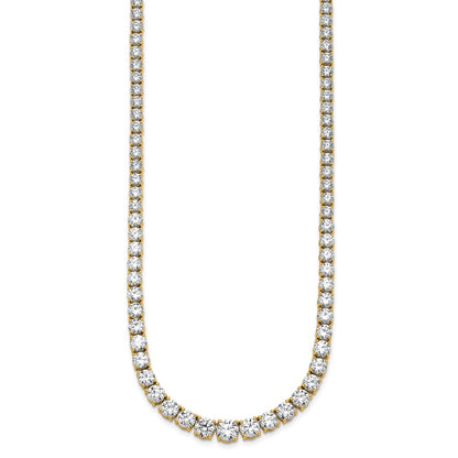 14k 28 1/2 carat Lab Grown Diamond VS/SI+ G+ Complete Round 18 inch Graduated Tennis Necklace